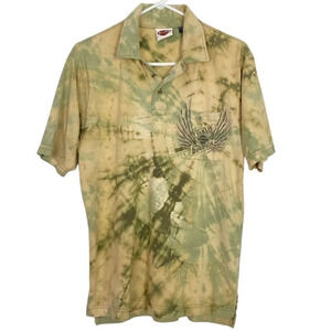 Harley Davidson Polo Tee Shirt Mens Size Medium 2008 Tie Dye Frankfort Indiana